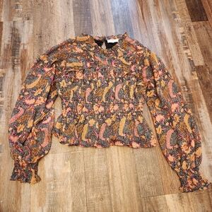 Entro Multicolor Floral Smocked Top